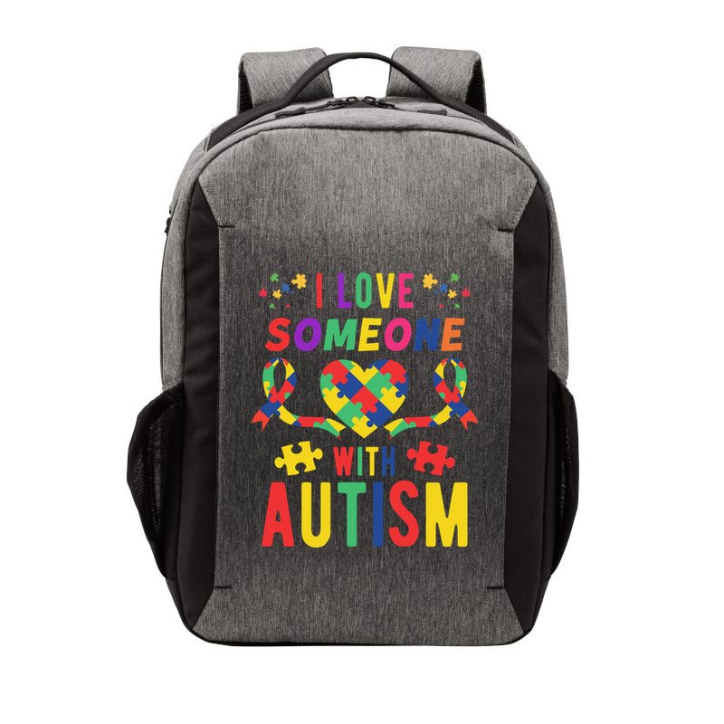 I Love Someone With Autism Ribbon Heart Vector Backpack