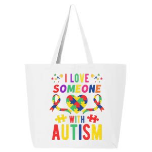 I Love Someone With Autism Ribbon Heart 25L Jumbo Tote