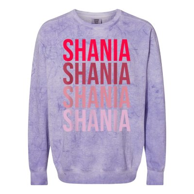 I Love Shania First Name Shania Colorblast Crewneck Sweatshirt