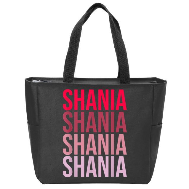 I Love Shania First Name Shania Zip Tote Bag