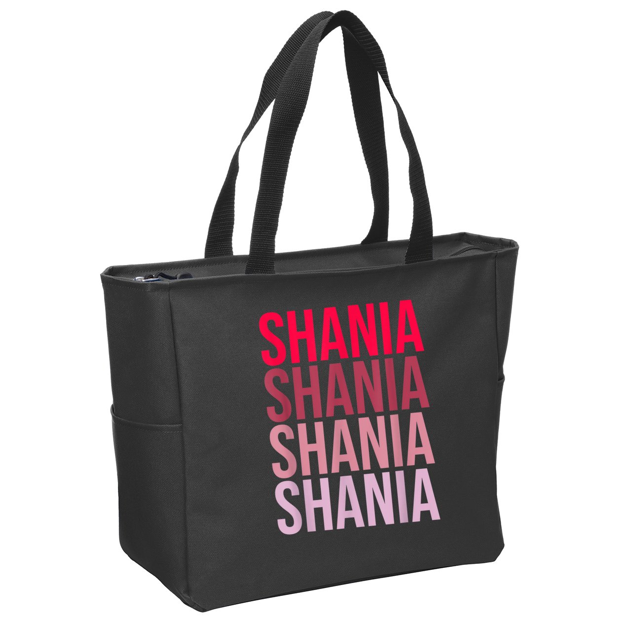 I Love Shania First Name Shania Zip Tote Bag