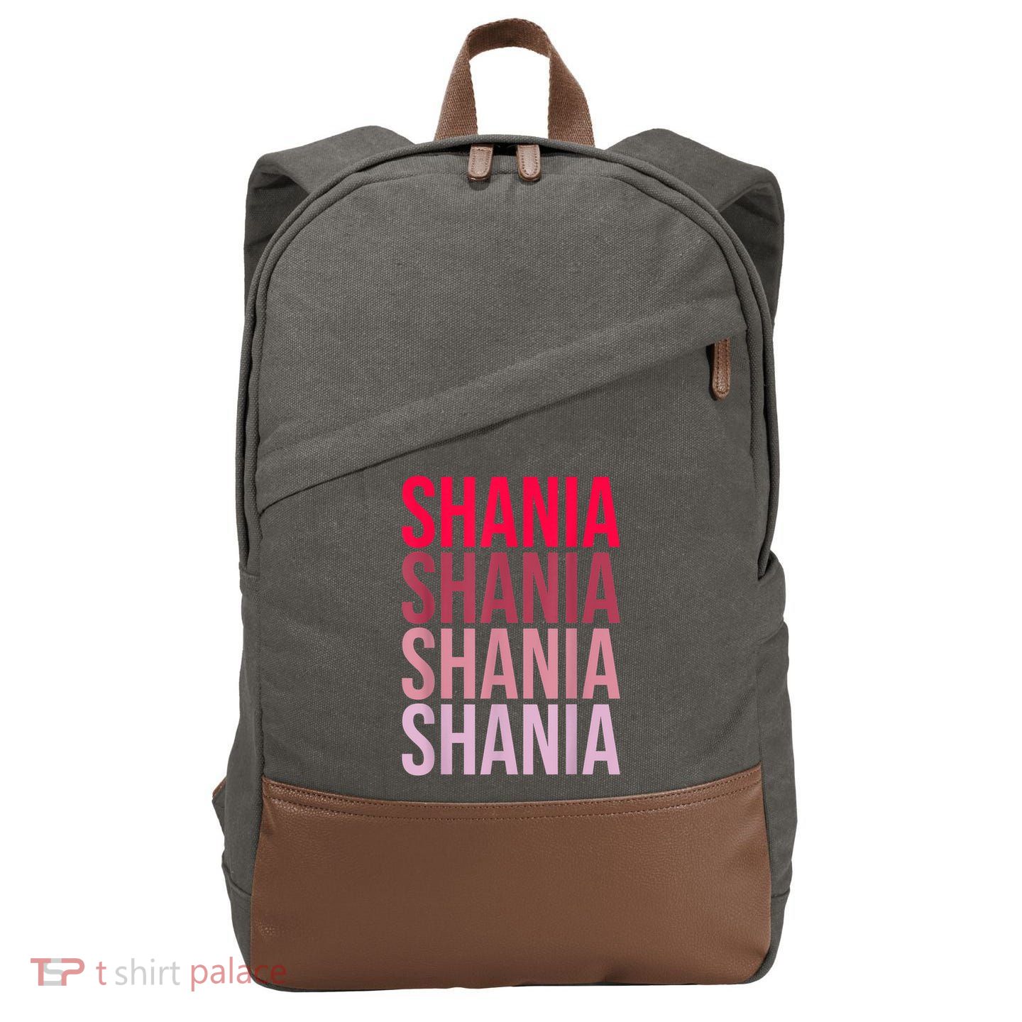 I Love Shania First Name Shania Cotton Canvas Backpack