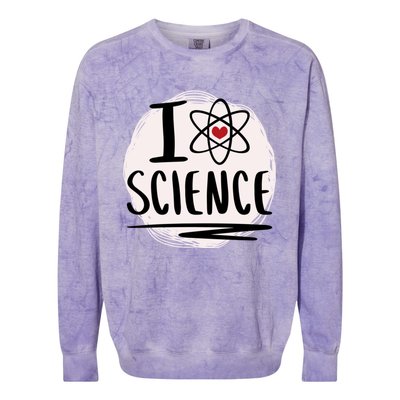 I Love Science L Cool Scientist Theme Graphic Meaningful Gift Colorblast Crewneck Sweatshirt