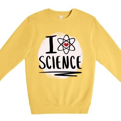 I Love Science L Cool Scientist Theme Graphic Meaningful Gift Premium Crewneck Sweatshirt