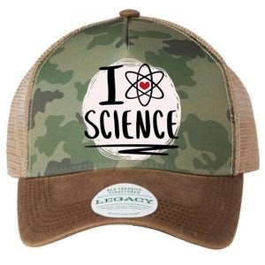 I Love Science L Cool Scientist Theme Graphic Meaningful Gift Legacy Tie Dye Trucker Hat