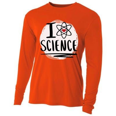 I Love Science L Cool Scientist Theme Graphic Meaningful Gift Cooling Performance Long Sleeve Crew