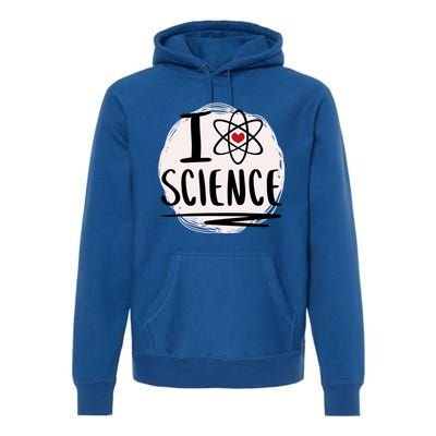 I Love Science L Cool Scientist Theme Graphic Meaningful Gift Premium Hoodie