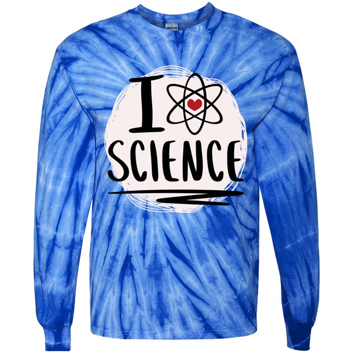 I Love Science L Cool Scientist Theme Graphic Meaningful Gift Tie-Dye Long Sleeve Shirt