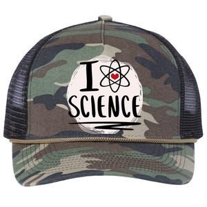 I Love Science L Cool Scientist Theme Graphic Meaningful Gift Retro Rope Trucker Hat Cap