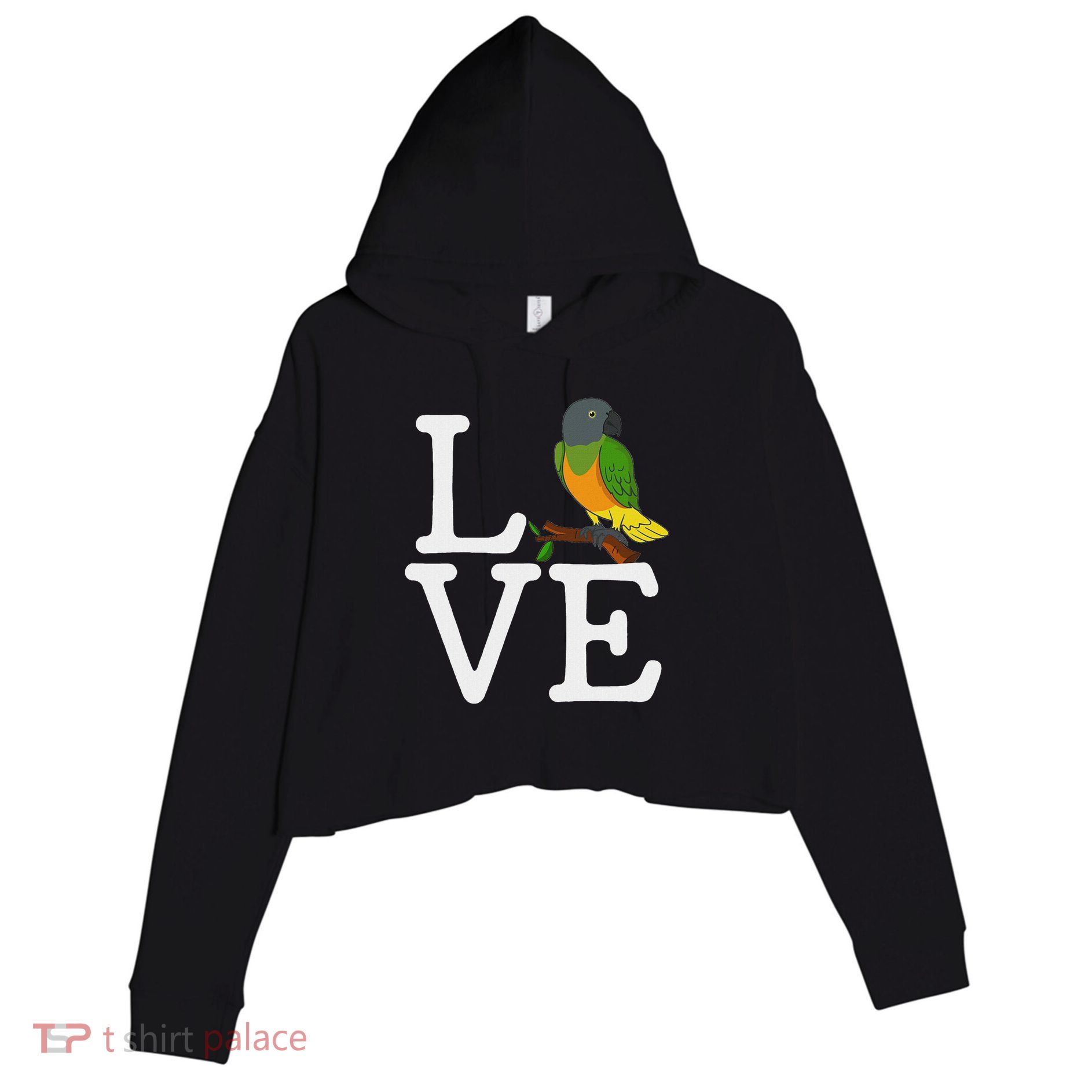 I Loves Senegal Parrot, Senegal Parrot Crop Fleece Hoodie