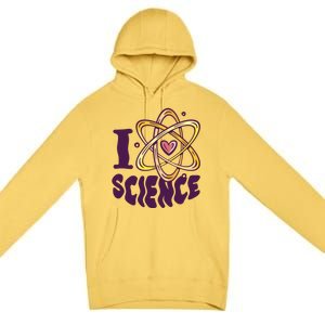 I Love Science L Teacher Student Scientist Graphic Funny Gift Premium Pullover Hoodie