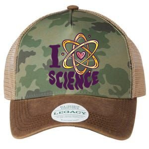 I Love Science L Teacher Student Scientist Graphic Funny Gift Legacy Tie Dye Trucker Hat