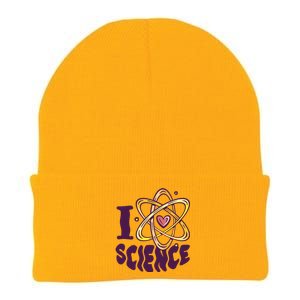 I Love Science L Teacher Student Scientist Graphic Funny Gift Knit Cap Winter Beanie