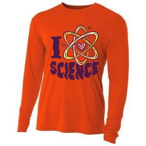 I Love Science L Teacher Student Scientist Graphic Funny Gift Cooling Performance Long Sleeve Crew