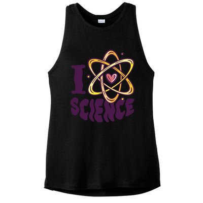 I Love Science L Teacher Student Scientist Graphic Funny Gift Ladies PosiCharge Tri-Blend Wicking Tank