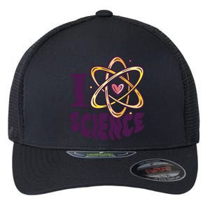 I Love Science L Teacher Student Scientist Graphic Funny Gift Flexfit Unipanel Trucker Cap