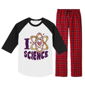 I Love Science L Teacher Student Scientist Graphic Funny Gift Raglan Sleeve Pajama Set