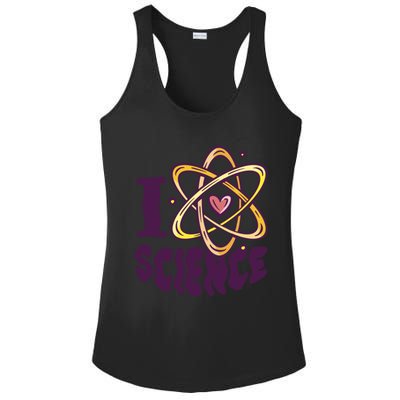 I Love Science L Teacher Student Scientist Graphic Funny Gift Ladies PosiCharge Competitor Racerback Tank