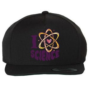 I Love Science L Teacher Student Scientist Graphic Funny Gift Wool Snapback Cap