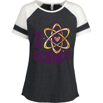 I Love Science L Teacher Student Scientist Graphic Funny Gift Enza Ladies Jersey Colorblock Tee