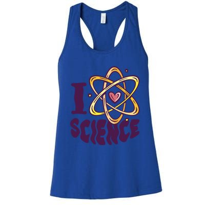 I Love Science L Teacher Student Scientist Graphic Funny Gift Women's Racerback Tank