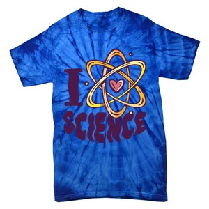 I Love Science L Teacher Student Scientist Graphic Funny Gift Tie-Dye T-Shirt