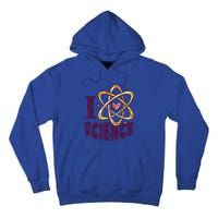 I Love Science L Teacher Student Scientist Graphic Funny Gift Tall Hoodie