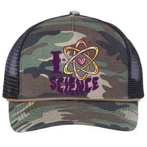 I Love Science L Teacher Student Scientist Graphic Funny Gift Retro Rope Trucker Hat Cap