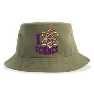 I Love Science L Teacher Student Scientist Graphic Funny Gift Sustainable Bucket Hat