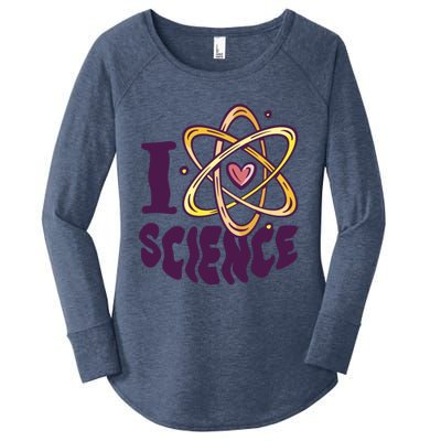 I Love Science L Teacher Student Scientist Graphic Funny Gift Women's Perfect Tri Tunic Long Sleeve Shirt