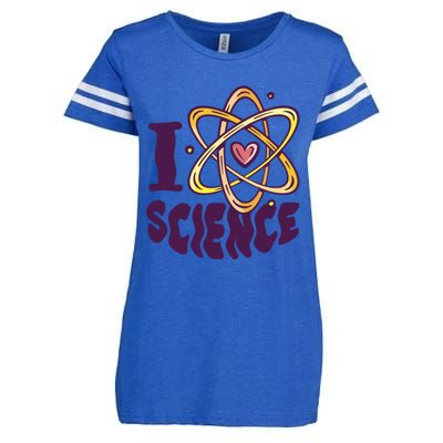 I Love Science L Teacher Student Scientist Graphic Funny Gift Enza Ladies Jersey Football T-Shirt