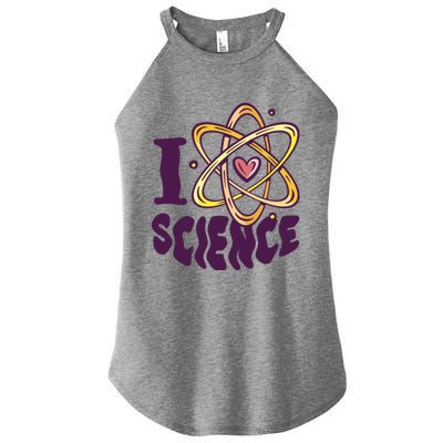 I Love Science L Teacher Student Scientist Graphic Funny Gift Women's Perfect Tri Rocker Tank