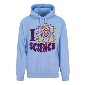 I Love Science L Teacher Student Scientist Graphic Funny Gift Unisex Surf Hoodie