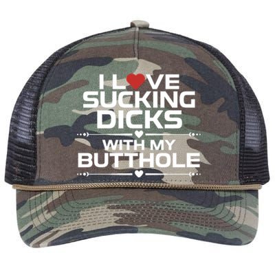 I Love Sucking Dicks With My Butthole Retro Rope Trucker Hat Cap