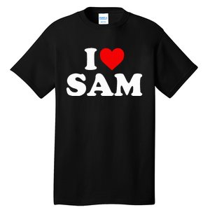 I Love Sam  Heart  Tall T-Shirt