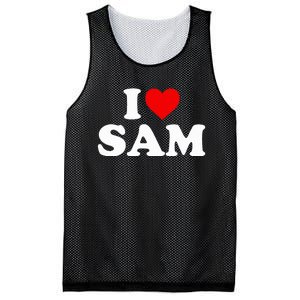 I Love Sam  Heart  Mesh Reversible Basketball Jersey Tank