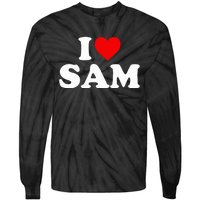 I Love Sam  Heart  Tie-Dye Long Sleeve Shirt