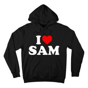 I Love Sam  Heart  Tall Hoodie