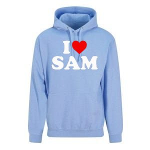 I Love Sam  Heart  Unisex Surf Hoodie