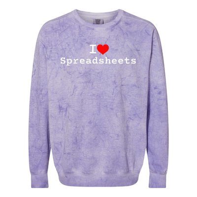 I Love Spreadsheets Colorblast Crewneck Sweatshirt