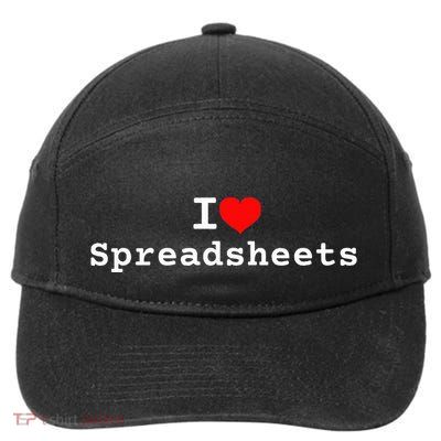 I Love Spreadsheets 7-Panel Snapback Hat