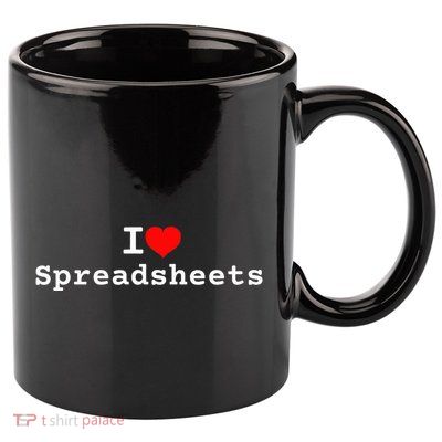 I Love Spreadsheets 11oz C Handle Ceramic Mug