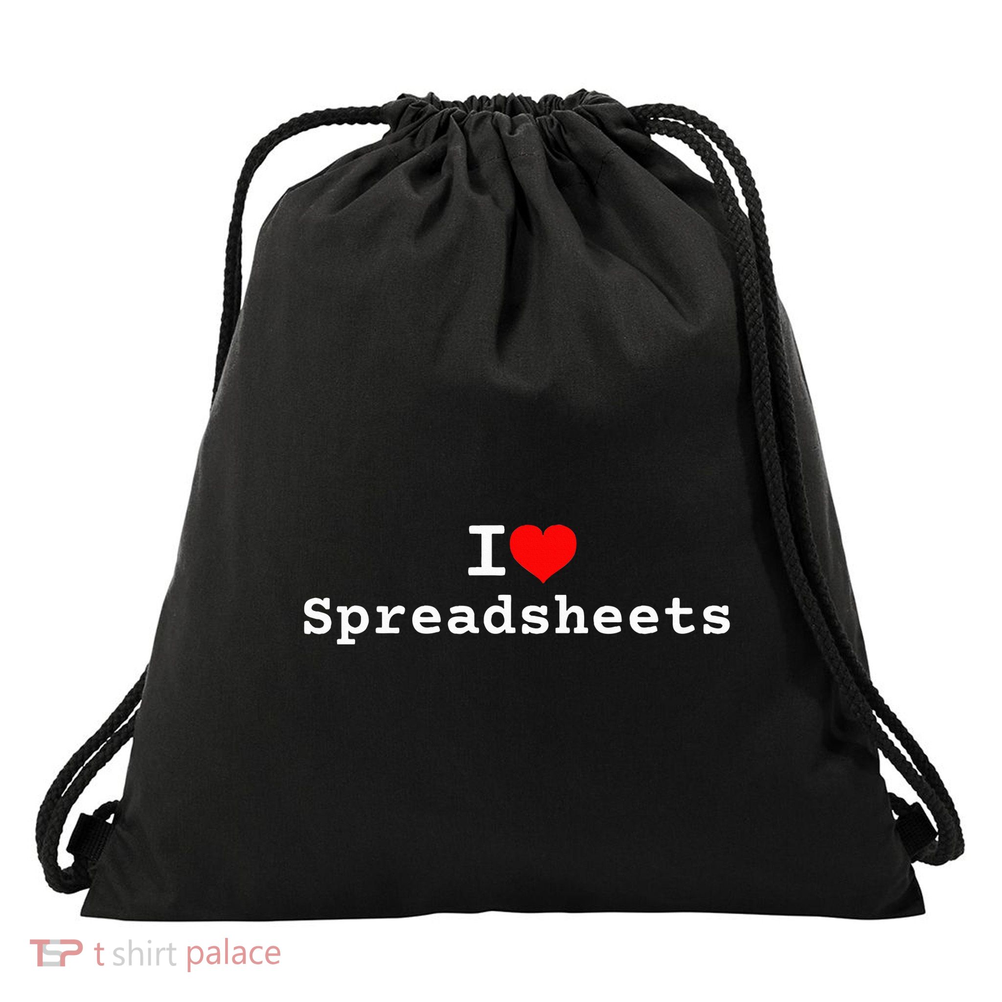 I Love Spreadsheets Drawstring Bag