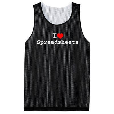 I Love Spreadsheets Mesh Reversible Basketball Jersey Tank