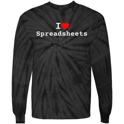 I Love Spreadsheets Tie-Dye Long Sleeve Shirt