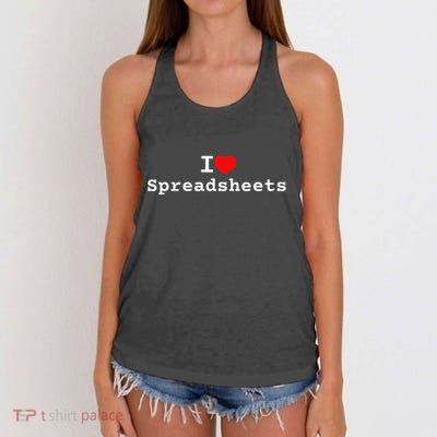 I Love Spreadsheets Women's Knotted Racerback Tank