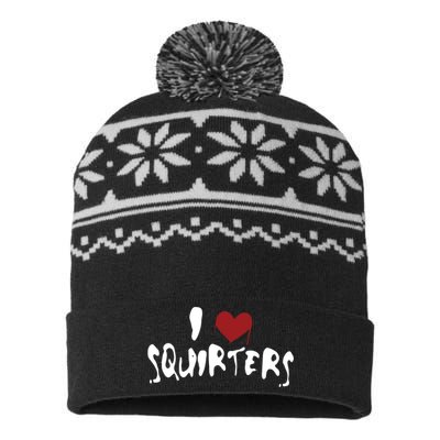 I Love Squirters Funny USA-Made Snowflake Beanie