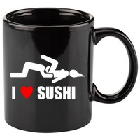 I Love Sushi 11oz C Handle Ceramic Mug