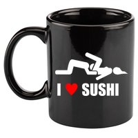 I Love Sushi 11oz C Handle Ceramic Mug