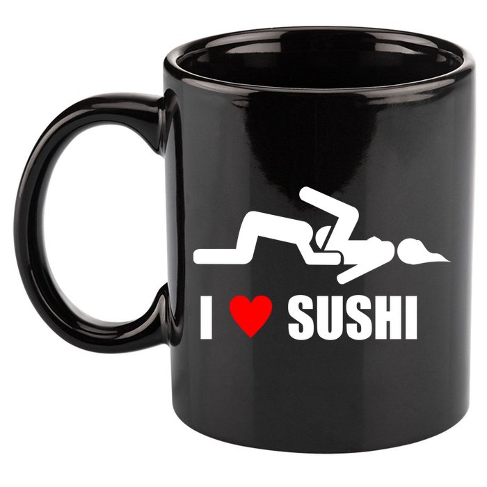 I Love Sushi 11oz C Handle Ceramic Mug